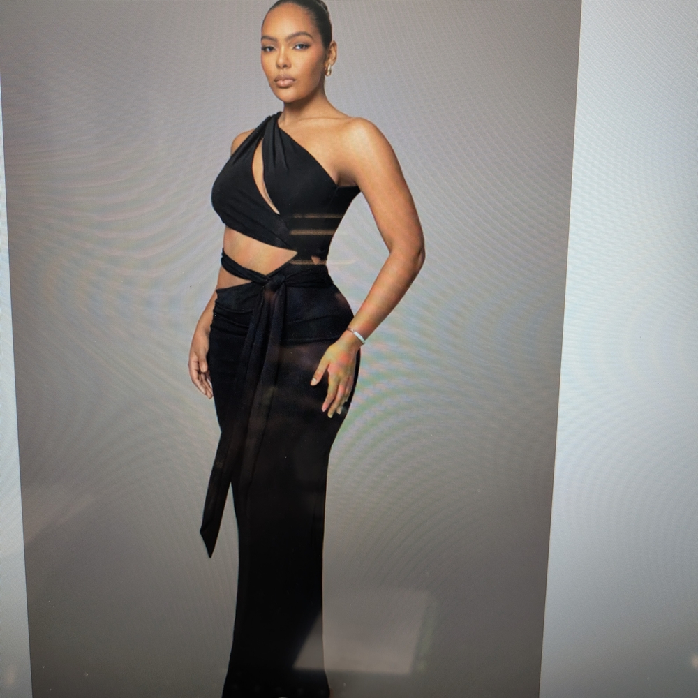 JLUXLABEL Black Cutout Maxi Dress